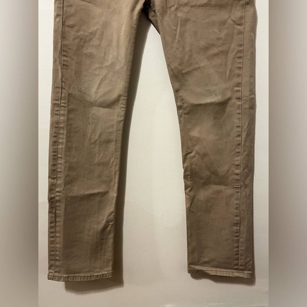 LEVI’S 501 Original Fit Twill Mens Jeans 34x32 Straight Leg Tan - Picture 3 of 12